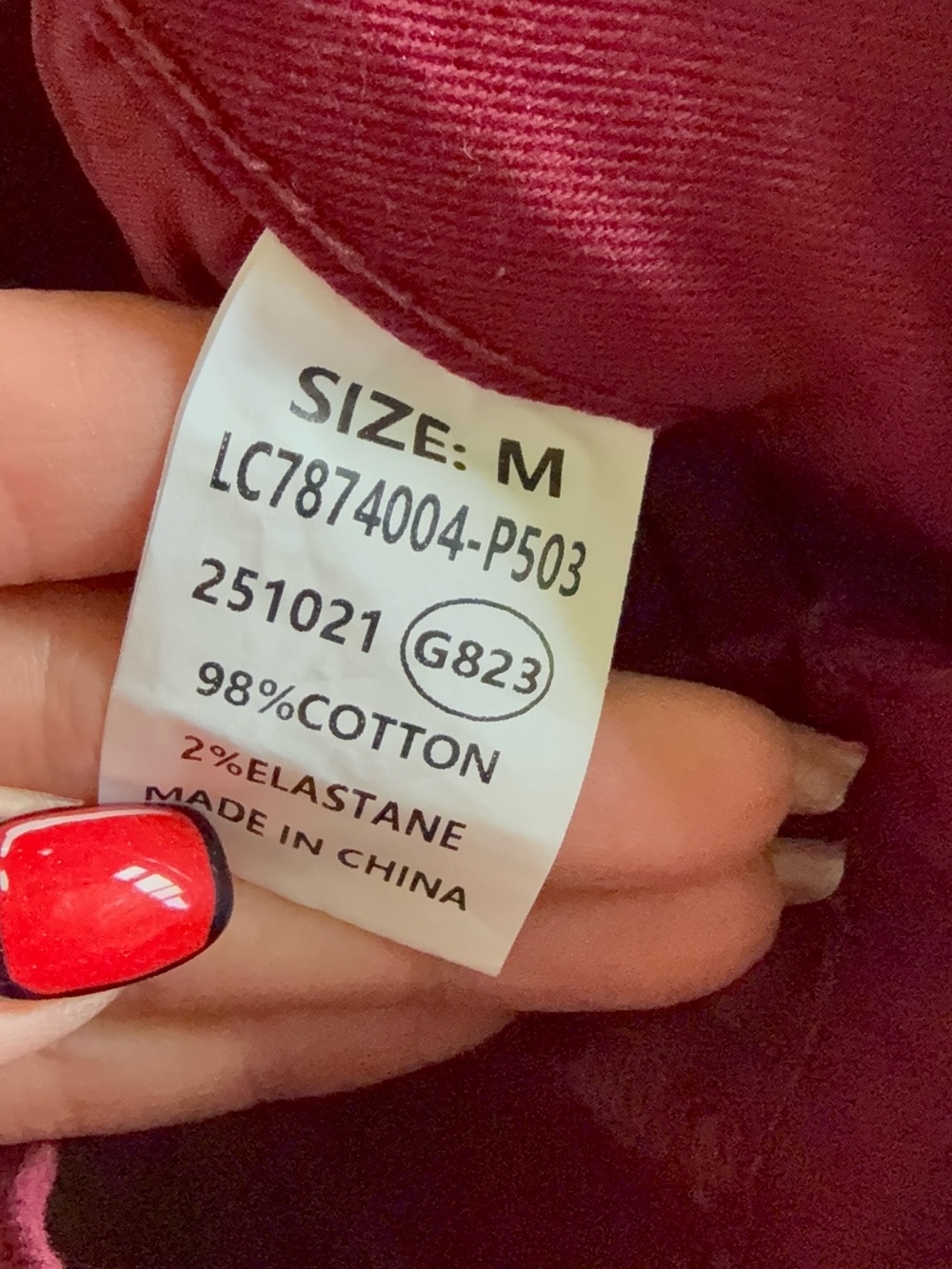 2 for $10 sale: ADJN Maroon red skinny pants (M) 28 inch waist. - Picture 3 of 5